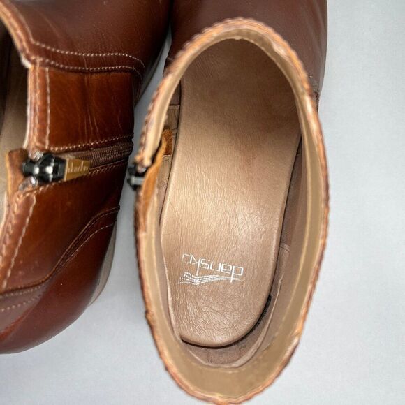 Dansko Barbara Pull Up Booties Women's Size 11 Tan Oiled Leather Ankle Boots - Picture 9 of 13